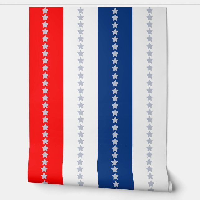 Americana Red White Blue Stars & Stripes Behang (Afrollen)