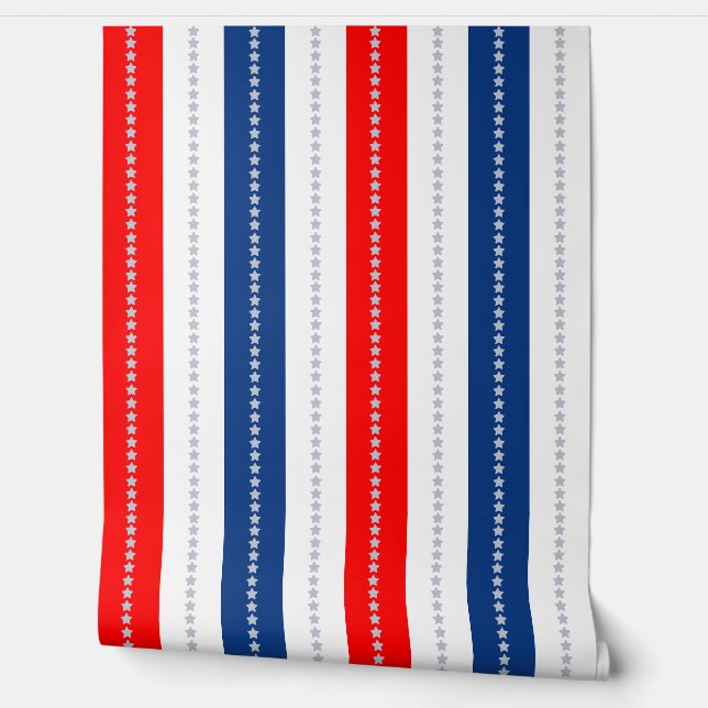 Americana Red White Blue Stars & Stripes Behang (Afrollen)