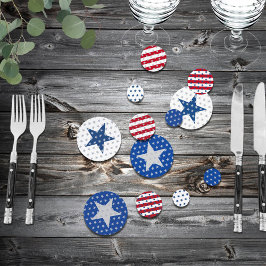 Americana Red White Blue Stars Stripes Celebration Confetti