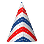 Americana Red White Blue Stars & Stripes Feesthoedjes (Achterkant)