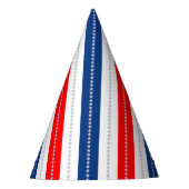 Americana Red White Blue Stars & Stripes Feesthoedjes (Voorkant)