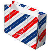 Americana Red White Blue Stars & Stripes Groot Cadeauzakje (Voorkant Gekanteld)