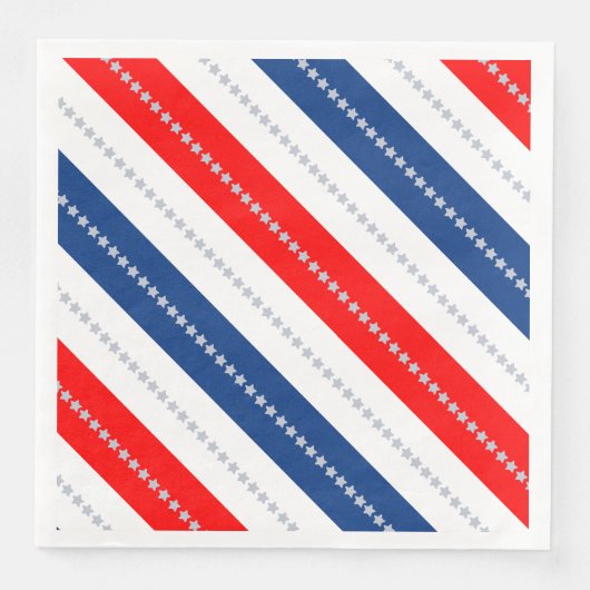 Americana Red White Blue Stars & Stripes Servet (Voorkant)