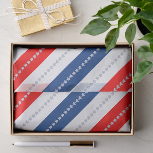 Americana Red White Blue Stars & Stripes Tissuepapier (Geschenk)