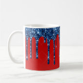 Americana Rood Blauw Glitter Drip Koffiemok (Links)