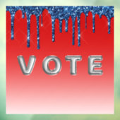 Americana Rood Blauw Glitter Drip Stem Raamsticker (Vel 3)