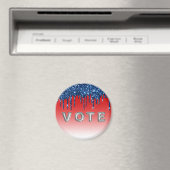 Americana Rood Blauw Glitter Drup Stem Magneet (Insitu (Vaatwasser))
