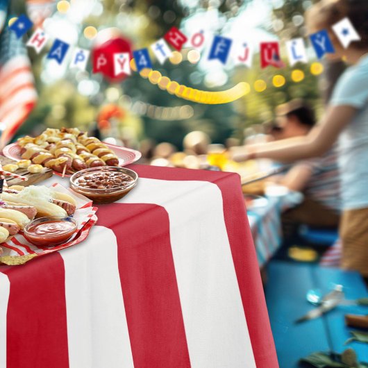 Americana Rood En Wit Strepen Patriottisch Tafelkleed