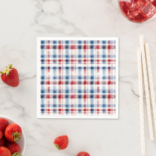 Americana Rood Wit Blau Aquarel Patroon  Servet