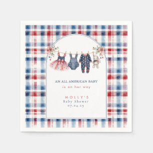 Americana Rood Wit Blauw Aquarelpatroon  N Servet