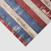 Americana Rood Wit Blauw Patriottisch Faux Hout Tissuepapier (Detail)