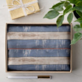 Americana Rood Wit Blauw Patriottisch Faux Hout Tissuepapier (Geschenk)