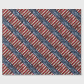 americana rood wit blauw patriottische rustieke vl cadeaupapier (Vlak)