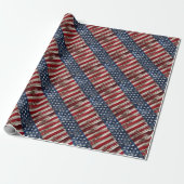 americana rood wit blauw patriottische rustieke vl cadeaupapier (Uitgerold)