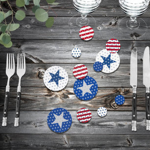 Americana Rood Wit Blauw Sterren Strepen Viering Confetti