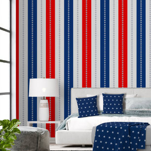 Americana Rood Wit Blauw Zes Inch Stars & Strepen Behang