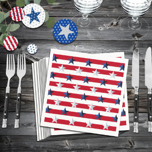 Americana Rood Wit Blauwe Sterren En Strepen Servet