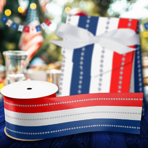 Americana Rood Wit Blauwe Sterren & Strepen Satijnen Lint