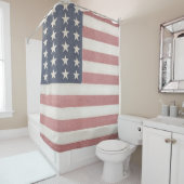 americana rood wit en blauw  vlag douchegordijn (In situ)