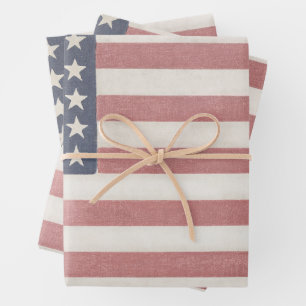 americana rood wit en blauw  vlag inpakpapier vel