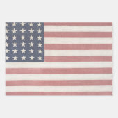 americana rood wit en blauw  vlag inpakpapier vel (Voorkant)