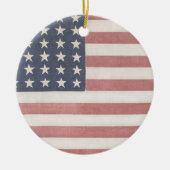 americana rood wit en blauw  vlag keramisch ornament (Voorkant)