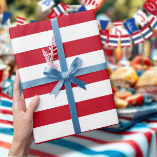 Americana Rood-Wit Strepen Cadeaupapier