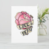 Americana rose art feestdagenkaart (Staand voorkant)