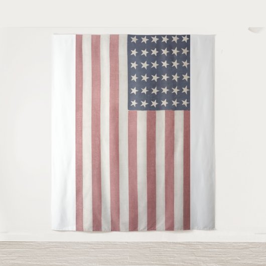 Americana Rustic Amerikaanse Vlag Wandkleed (Voorkant)