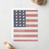 Americana rustieke Amerikaanse vlag Notitiekaartje (Voorkant / Achterkant in situ)