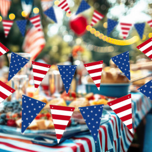 Americana Stars En Strepen Rood Wit Blauwe Vlag Vlaggetjes