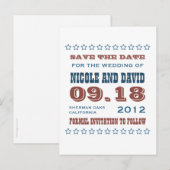 Americana sterren bruiloft aankondiging save the d (Voorkant / Achterkant)