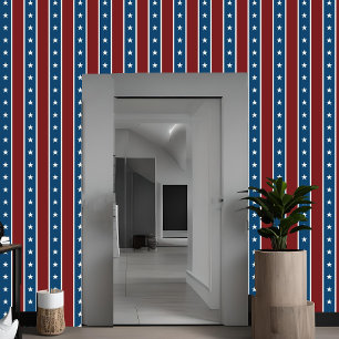 americana sterren & strepen verticaal rood wit bla behang