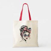 Americana Stijl Vrouw Tote Bag (Achterkant)