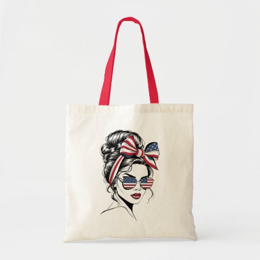 Americana Stijl Vrouw Tote Bag (Voorkant)
