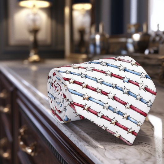 Americana strepen met sterren stropdas
