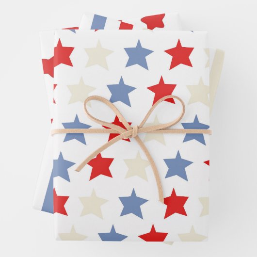 Americana thema, rood, wit en blauw inpakpapier vel (In situ)