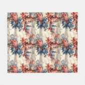 Americana Tuin Toile Fleece Deken (Voorkant (Horizontaal))