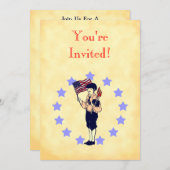 Americana US Flag Custom Party Uitnodigingen (Voorkant / Achterkant)