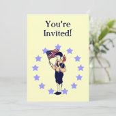  Americana US Flag Custom Party Uitnodigingen (Staand voorkant)