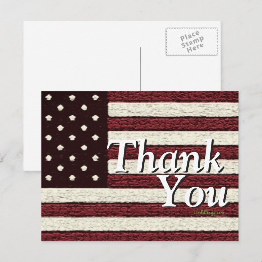 Americana USA Stars and Stripes Dank U Briefkaart (Voorkant / Achterkant)