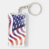 Americana Vlag Tweezijdige Sleutelhanger (achterkant)