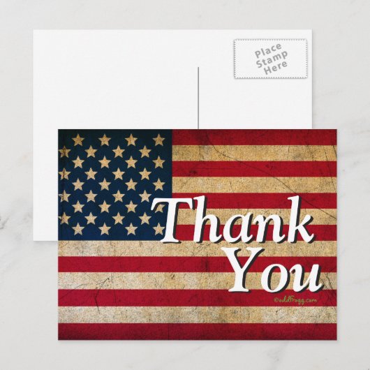 Americana  Vlag Verenigde Staten Dank u Briefkaart (Voorkant / Achterkant)