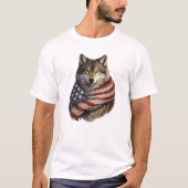 Americana Vlag Wolf T-shirt (Voorkant)