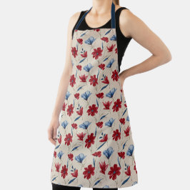 Americana Waterverf Bloemen Schort