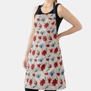 Americana Waterverf Bloemen Schort