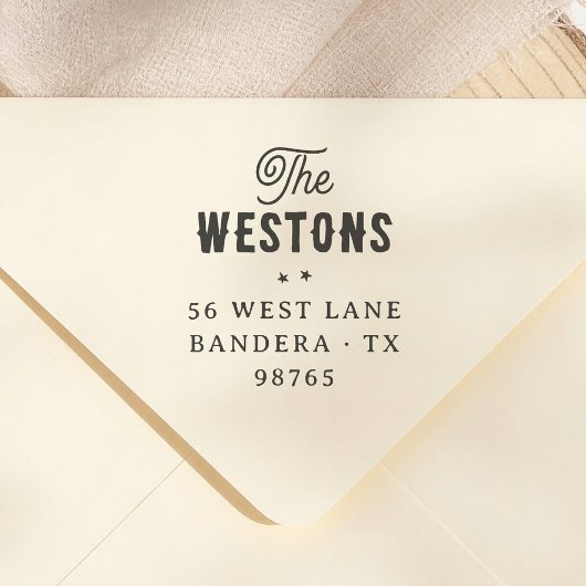 Americana Westerse Typografie Retouradres Rubberstempel