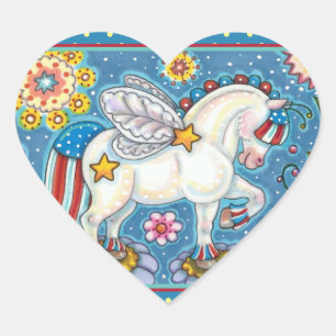 AMERICANA WHIMSYNICKER PATRIOTICA PONY Cute Fantas Hart Sticker