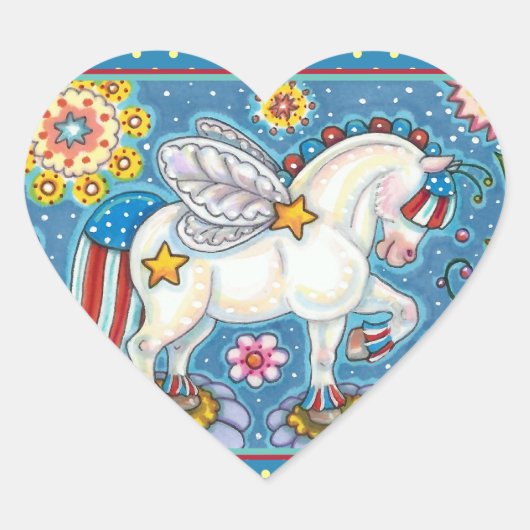 AMERICANA WHIMSYNICKER PATRIOTICA PONY Cute Fantas Hart Sticker (Voorkant)