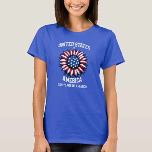Americana zonnebloem shirt (Voorkant)